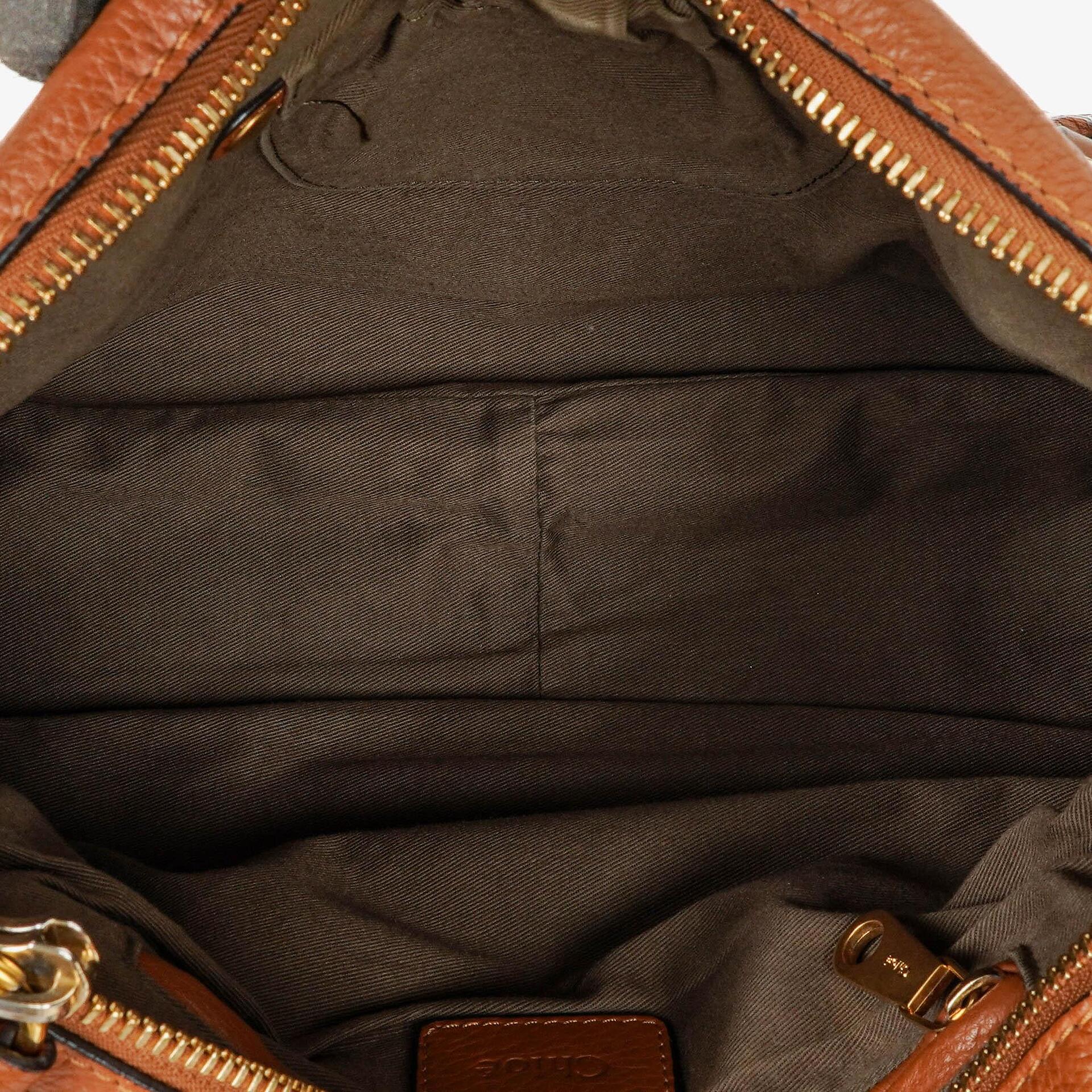 Chloé Marcie Tasche aus braunem genarbtem Leder