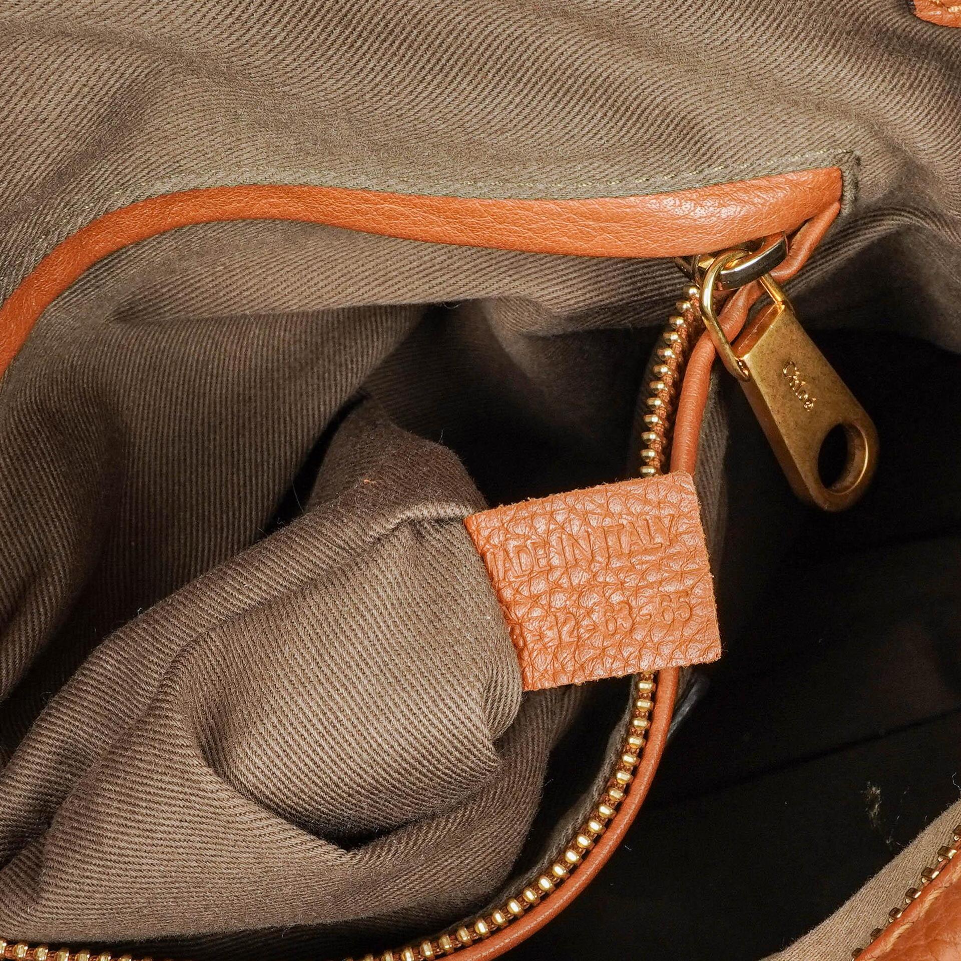 Chloé Marcie Tasche aus braunem genarbtem Leder