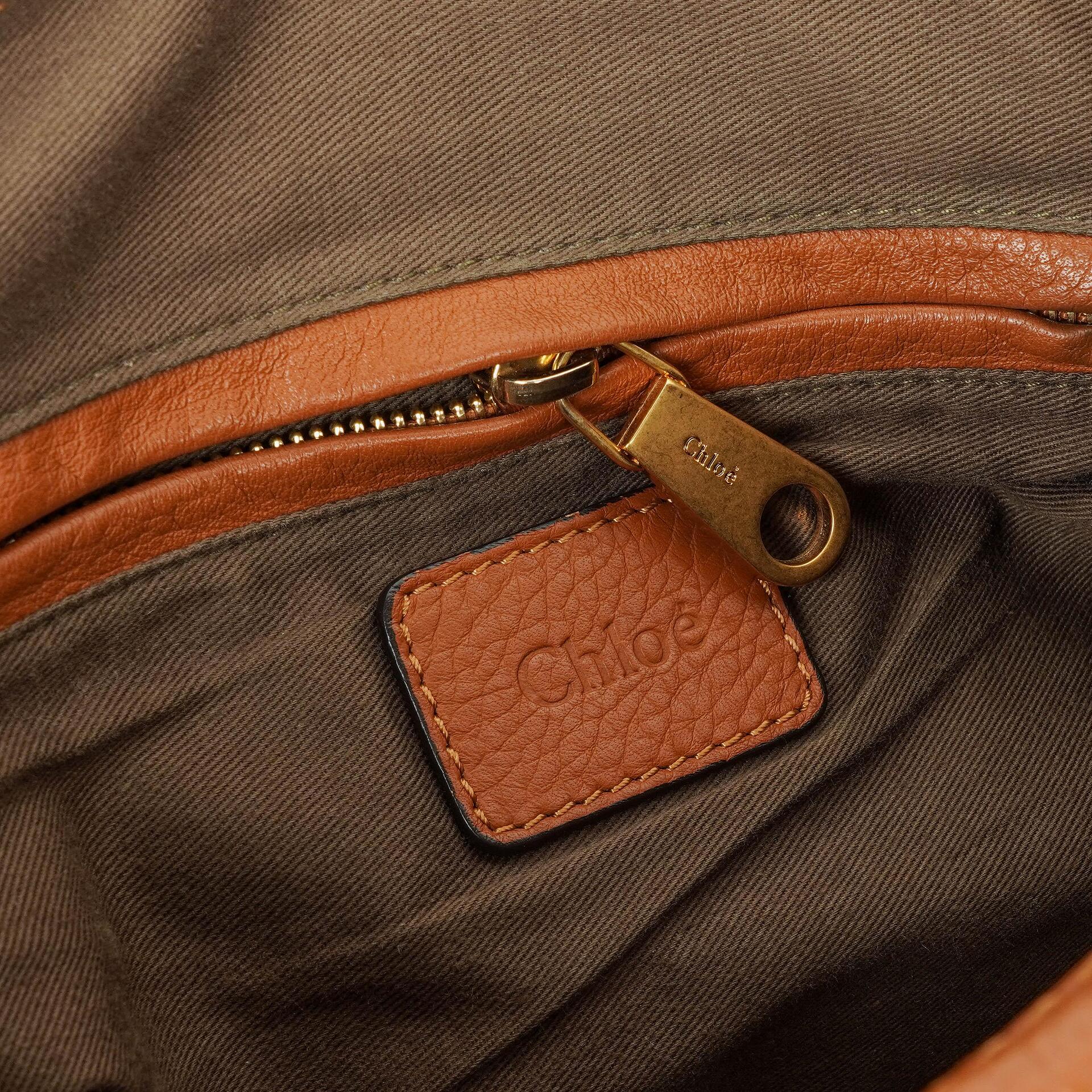 Chloé Marcie Tasche aus braunem genarbtem Leder