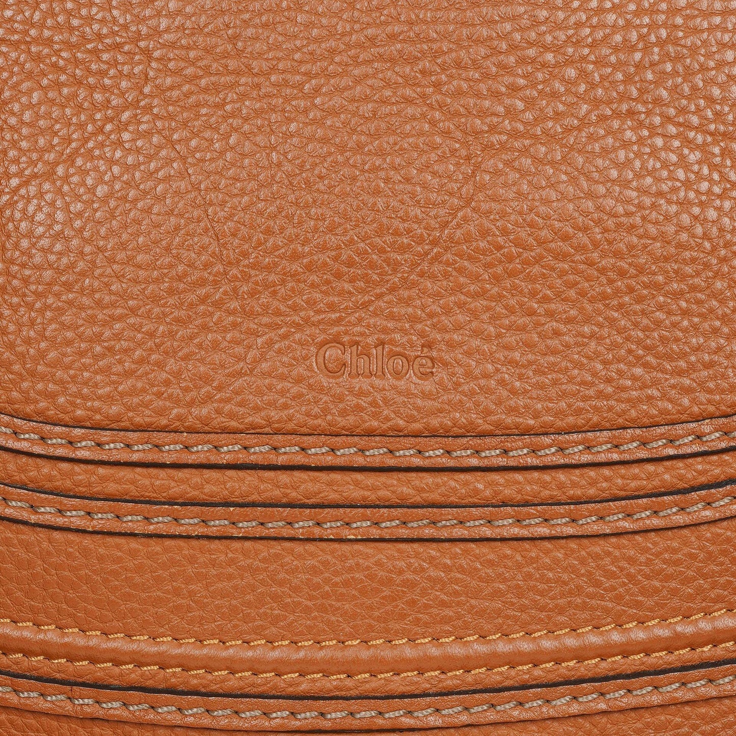Chloé Marcie Tasche aus braunem genarbtem Leder