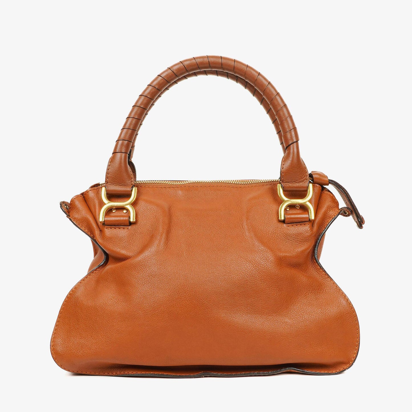 Chloe Marcie Tasche aus braunem genarbtem Leder