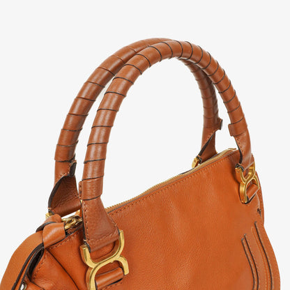Chloe Marcie Tasche aus braunem genarbtem Leder