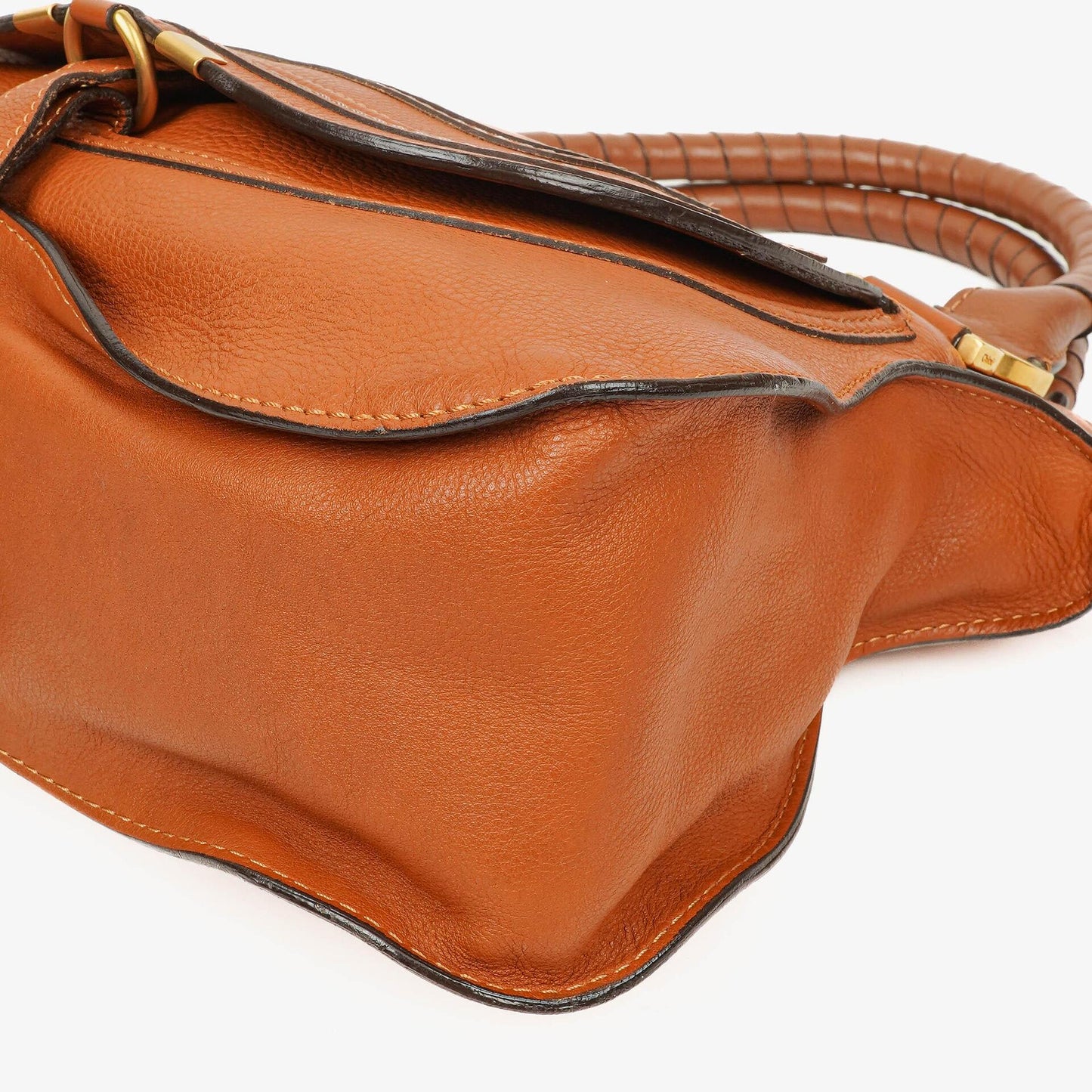 Chloe Marcie Tasche aus braunem genarbtem Leder