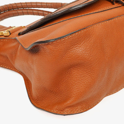 Chloe Marcie Tasche aus braunem genarbtem Leder