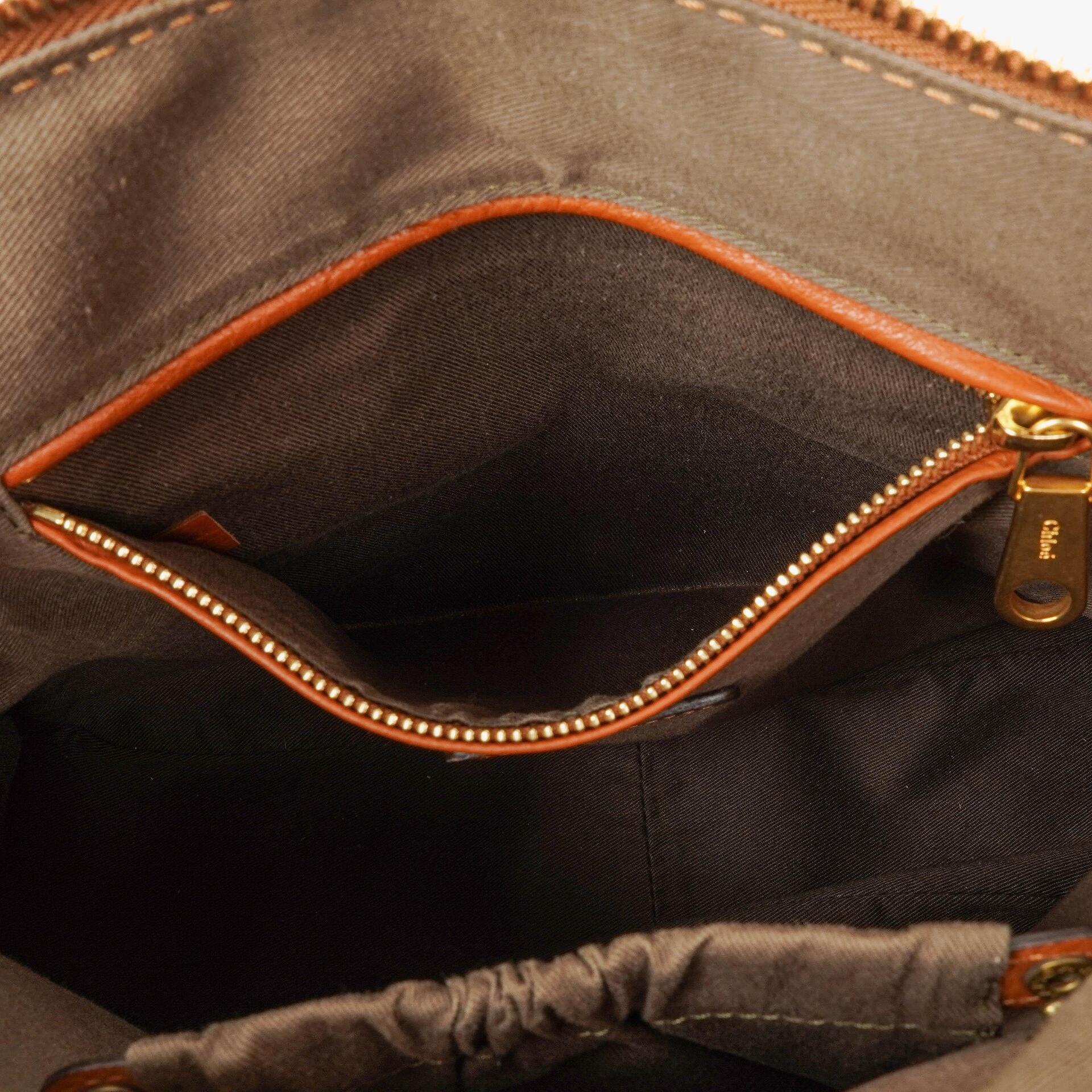Chloe Marcie Tasche aus braunem genarbtem Leder