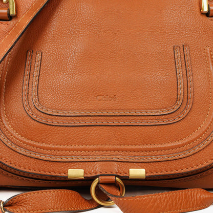 Chloe Marcie Tasche aus braunem genarbtem Leder