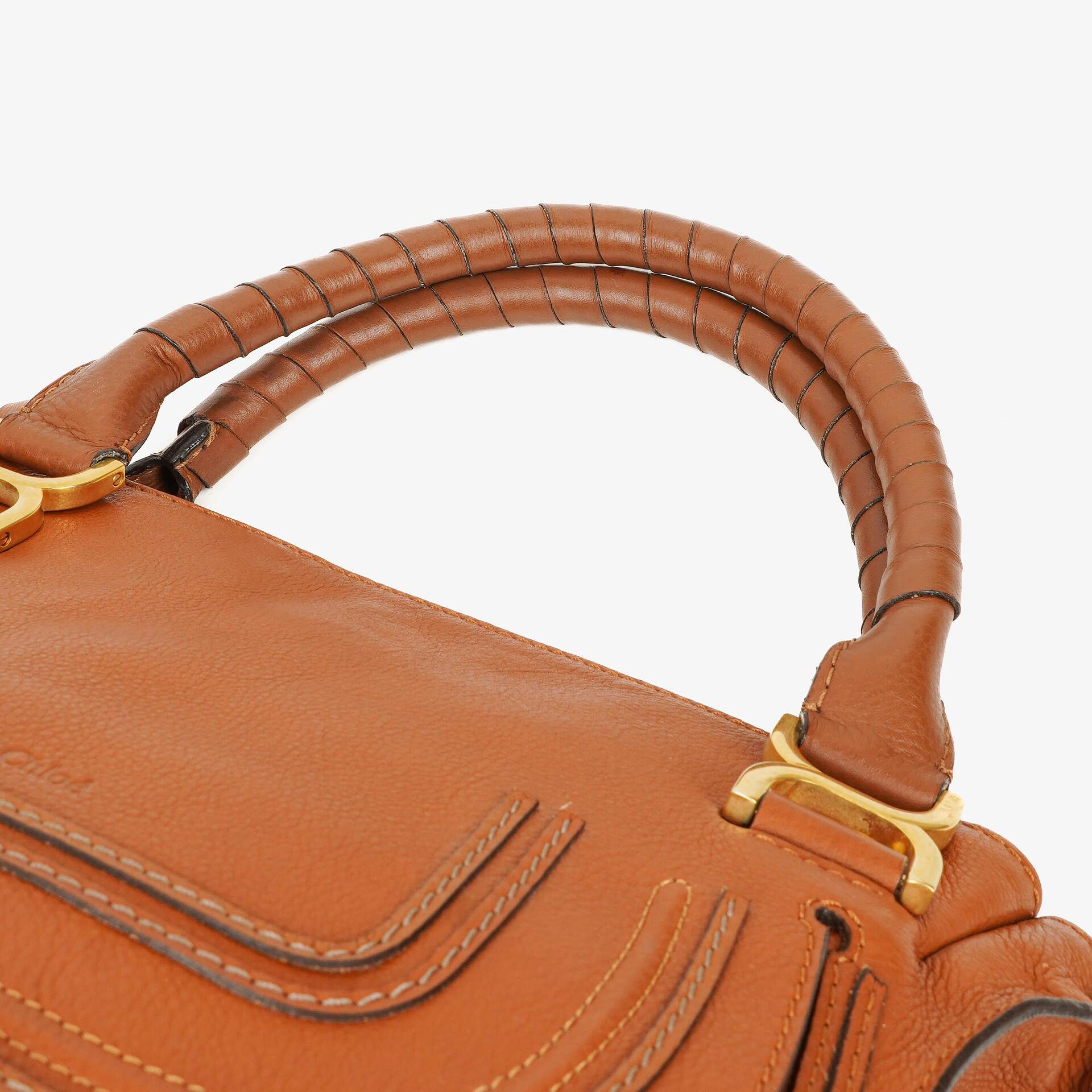 Chloe Marcie Tasche aus braunem genarbtem Leder