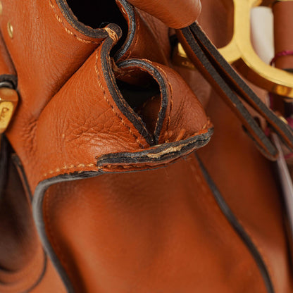 Chloe Marcie Tasche aus braunem genarbtem Leder