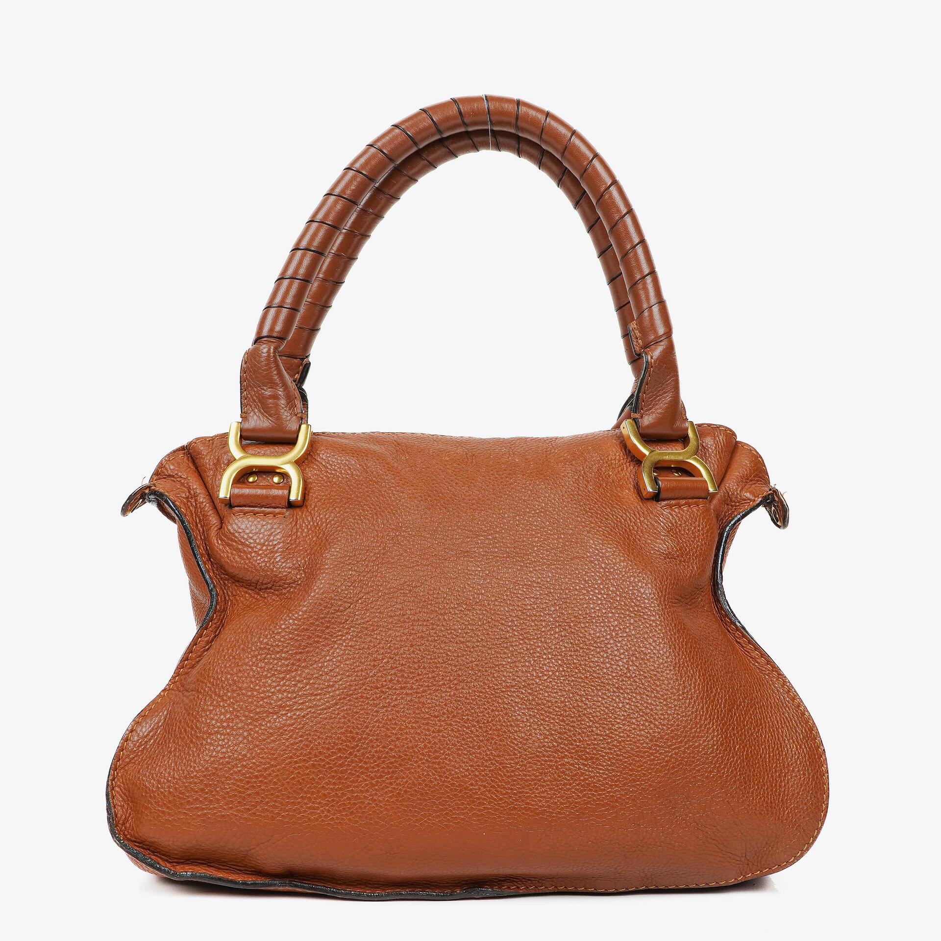 Chloe Marcie Tasche aus braunem genarbtem Leder