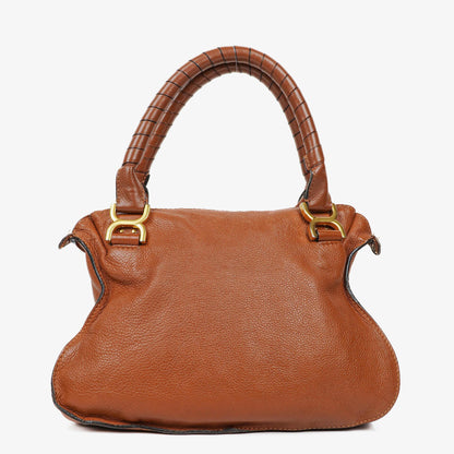 Chloe Marcie Tasche aus braunem genarbtem Leder