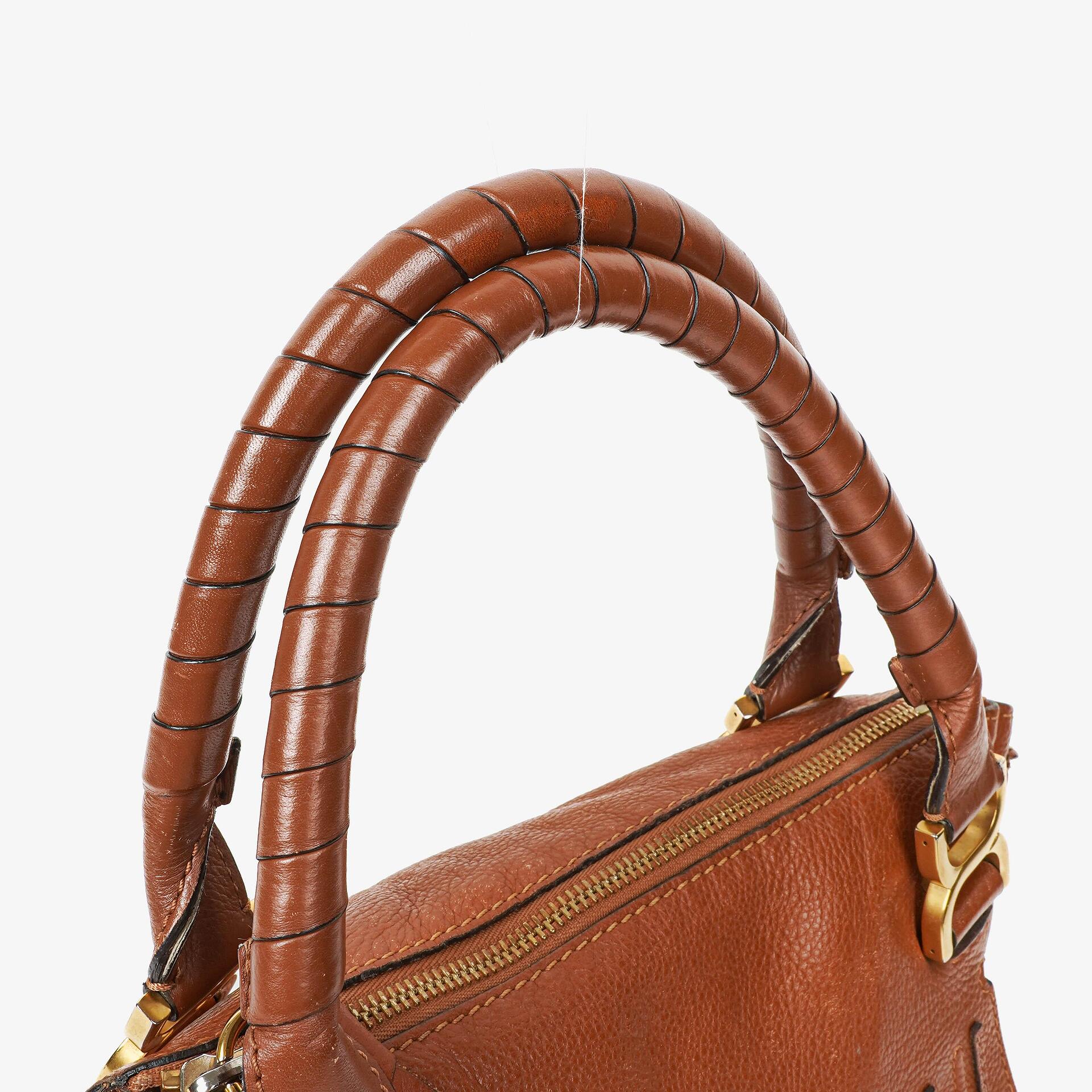Chloe Marcie Tasche aus braunem genarbtem Leder