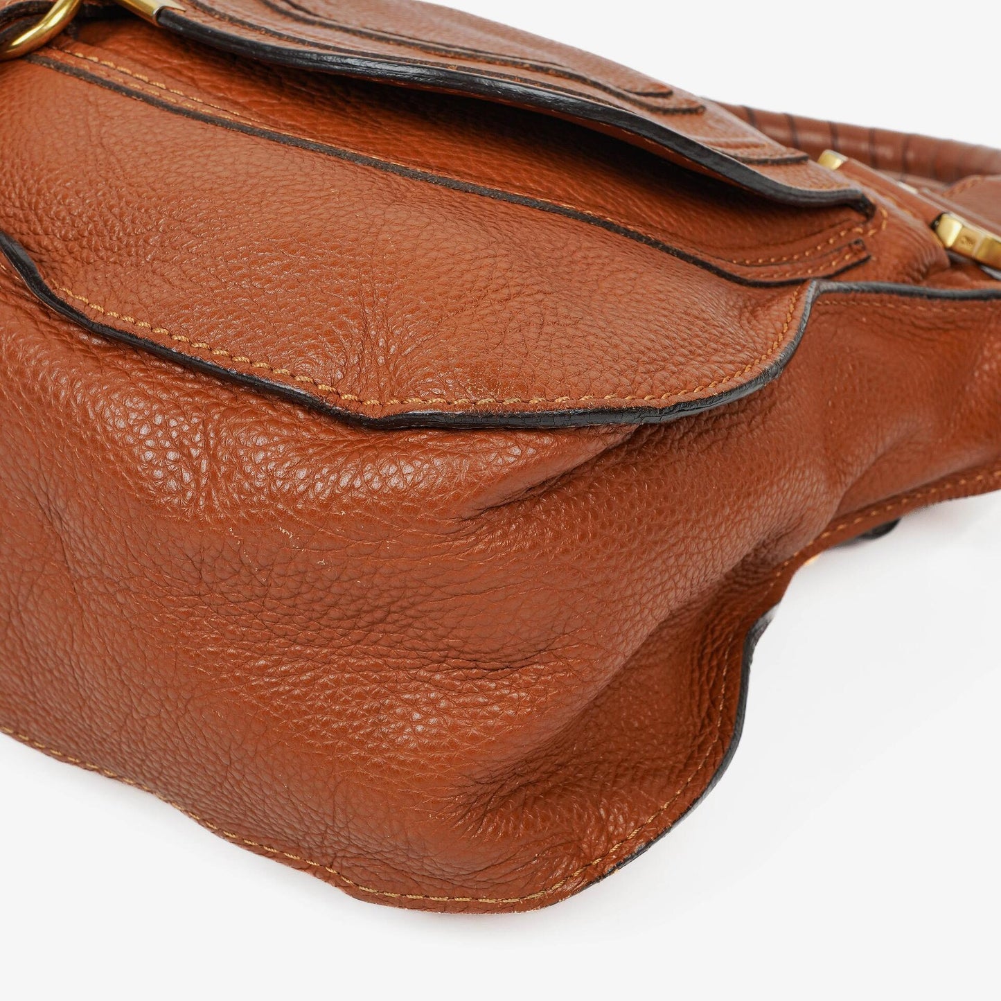 Chloe Marcie Tasche aus braunem genarbtem Leder