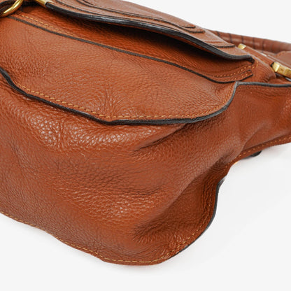Chloe Marcie Tasche aus braunem genarbtem Leder