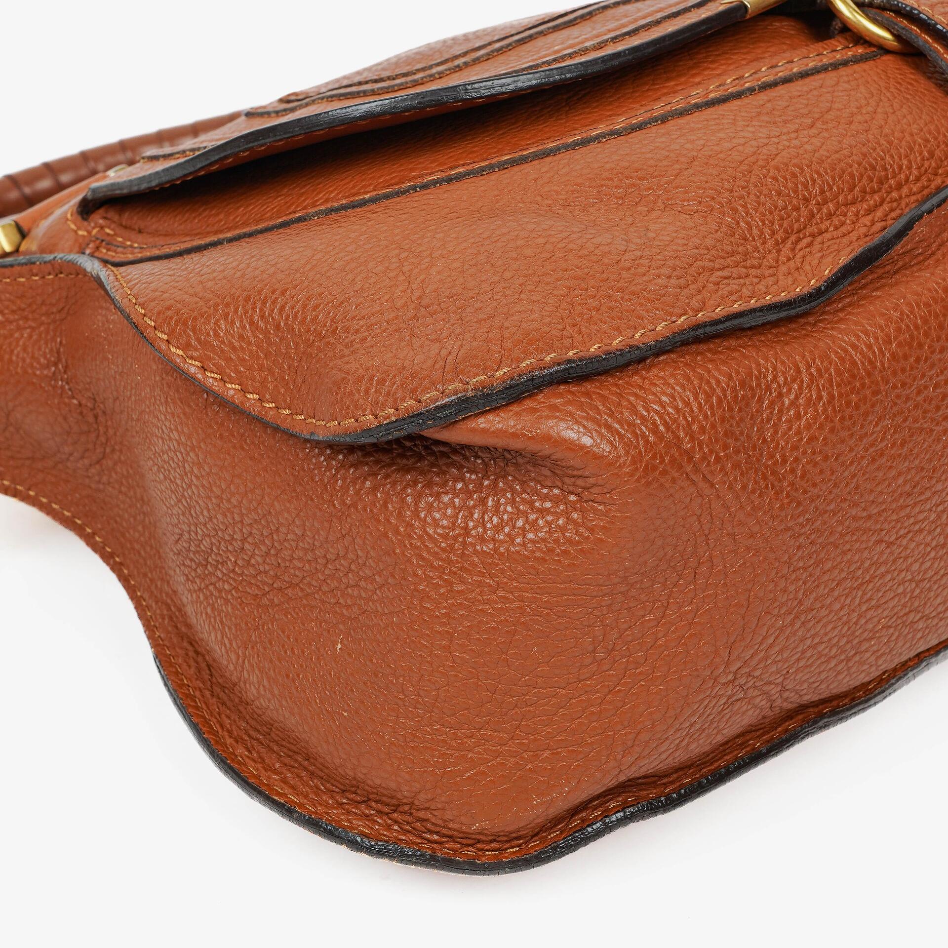 Chloe Marcie Tasche aus braunem genarbtem Leder