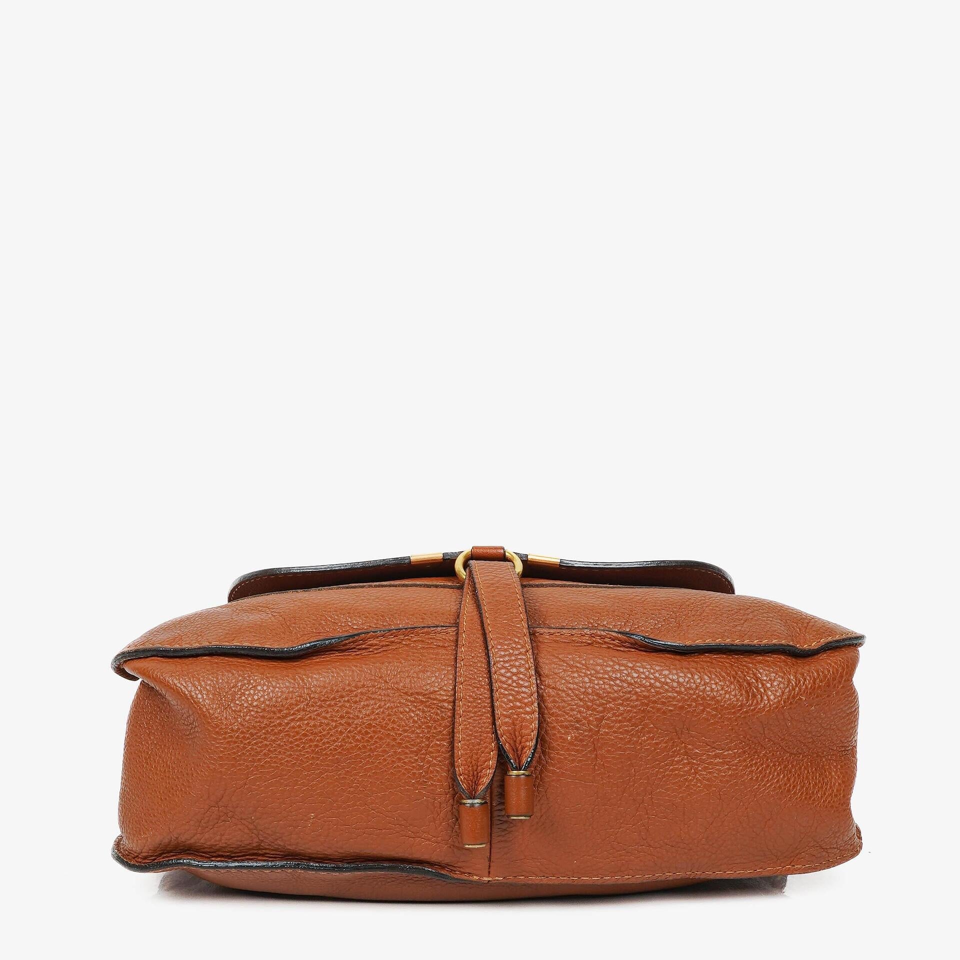 Chloe Marcie Tasche aus braunem genarbtem Leder