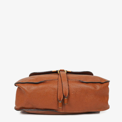 Chloe Marcie Tasche aus braunem genarbtem Leder