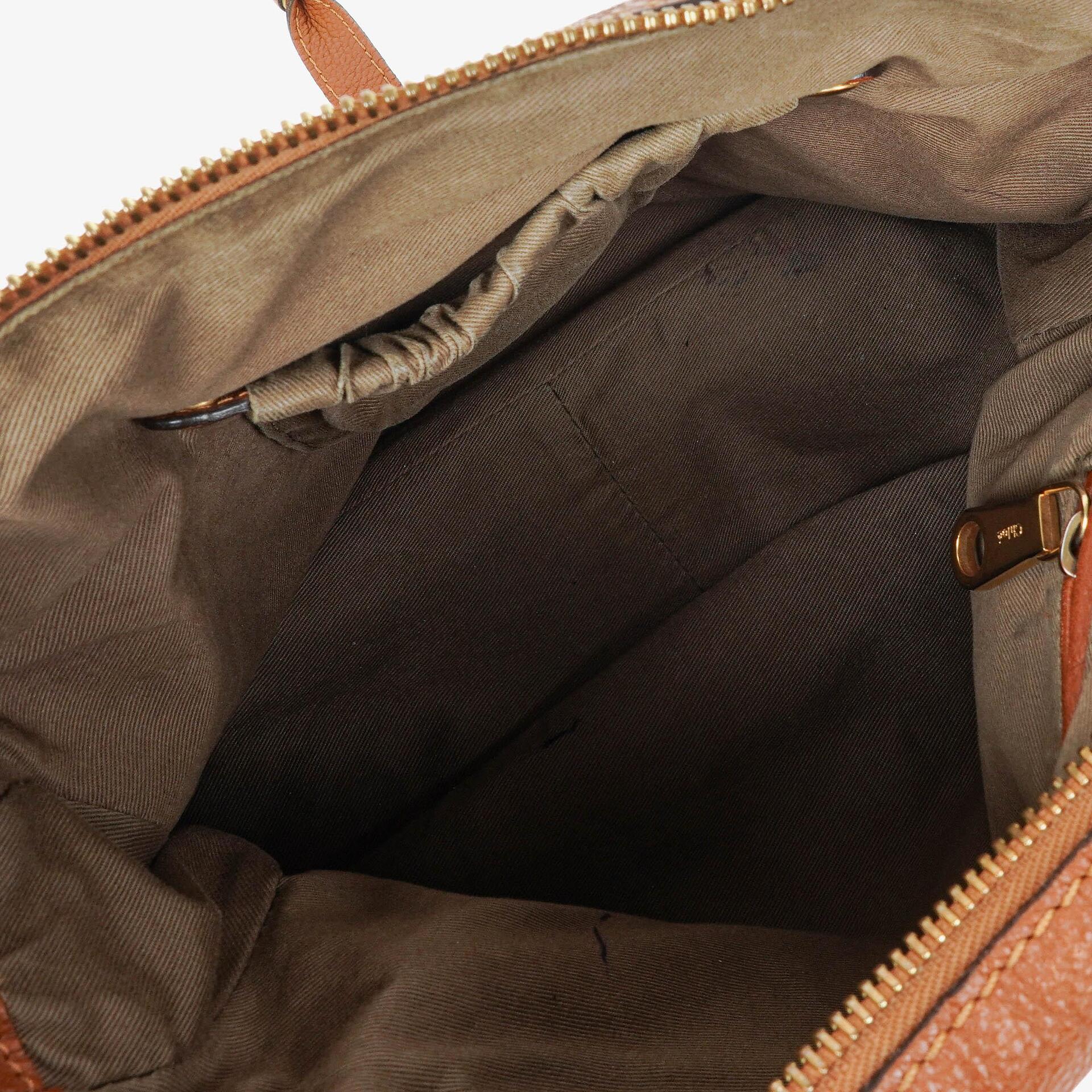 Chloe Marcie Tasche aus braunem genarbtem Leder