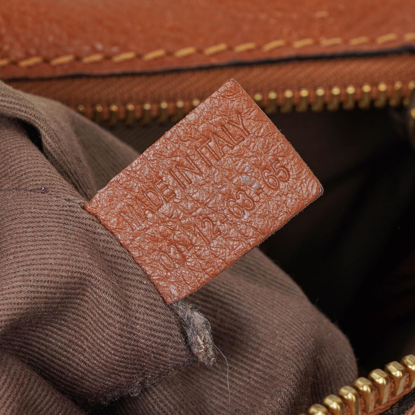 Chloe Marcie Tasche aus braunem genarbtem Leder