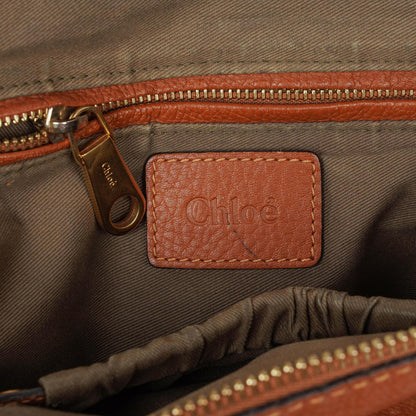 Chloe Marcie Tasche aus braunem genarbtem Leder