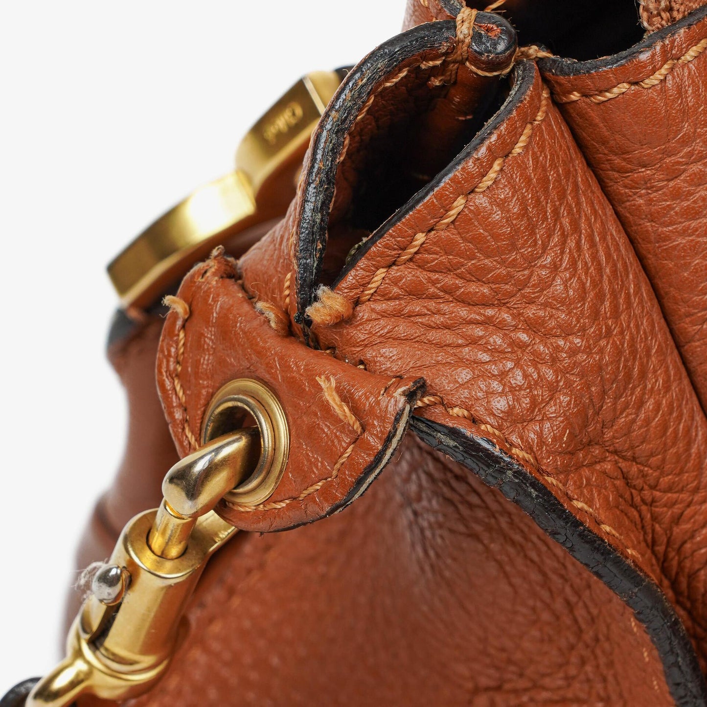 Chloe Marcie Tasche aus braunem genarbtem Leder