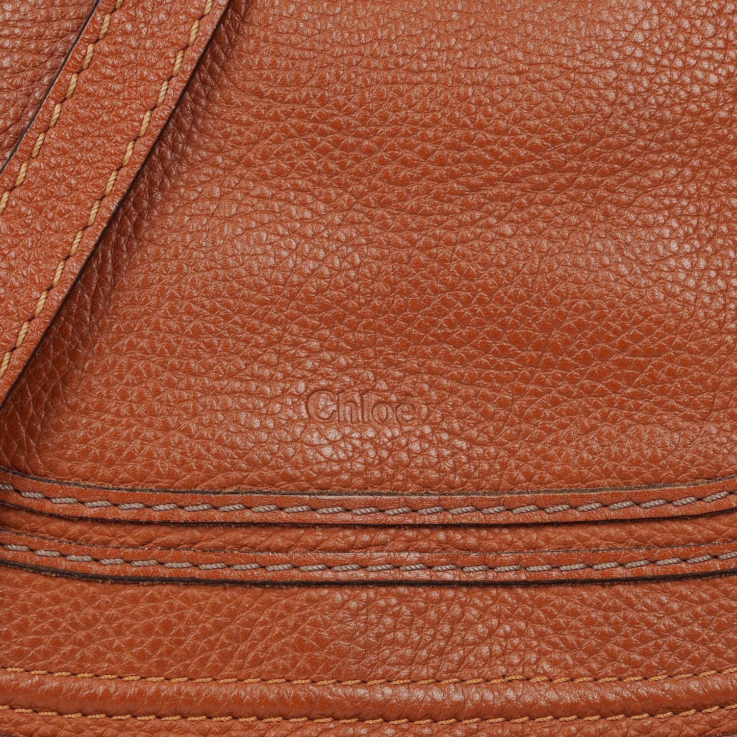 Chloe Marcie Tasche aus braunem genarbtem Leder