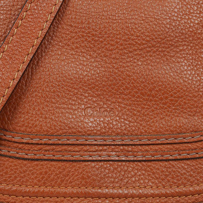 Chloe Marcie Tasche aus braunem genarbtem Leder