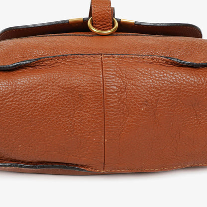Chloe Marcie Tasche aus braunem genarbtem Leder