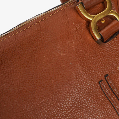 Chloe Marcie Tasche aus braunem genarbtem Leder