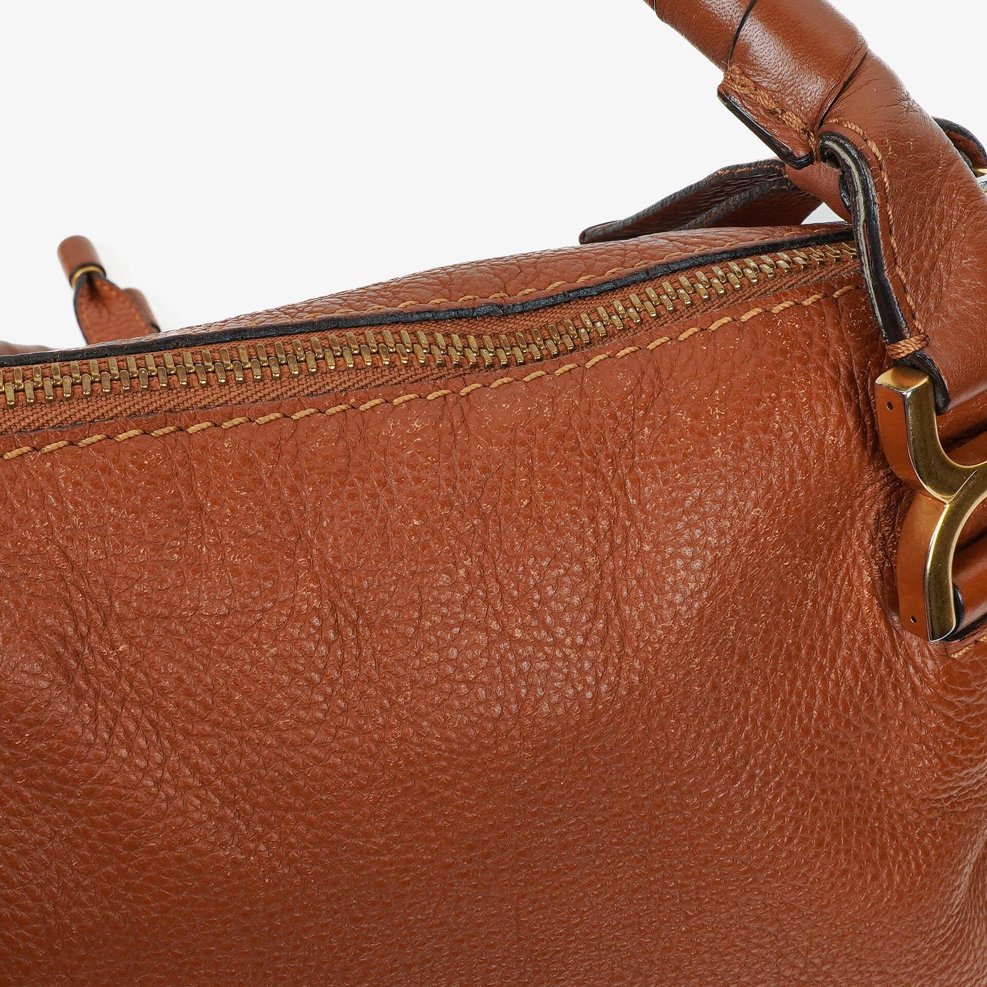 Chloe Marcie Tasche aus braunem genarbtem Leder