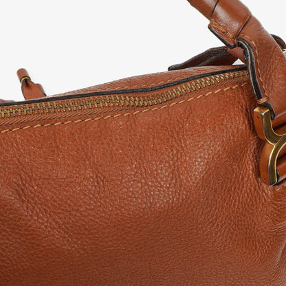 Chloe Marcie Tasche aus braunem genarbtem Leder