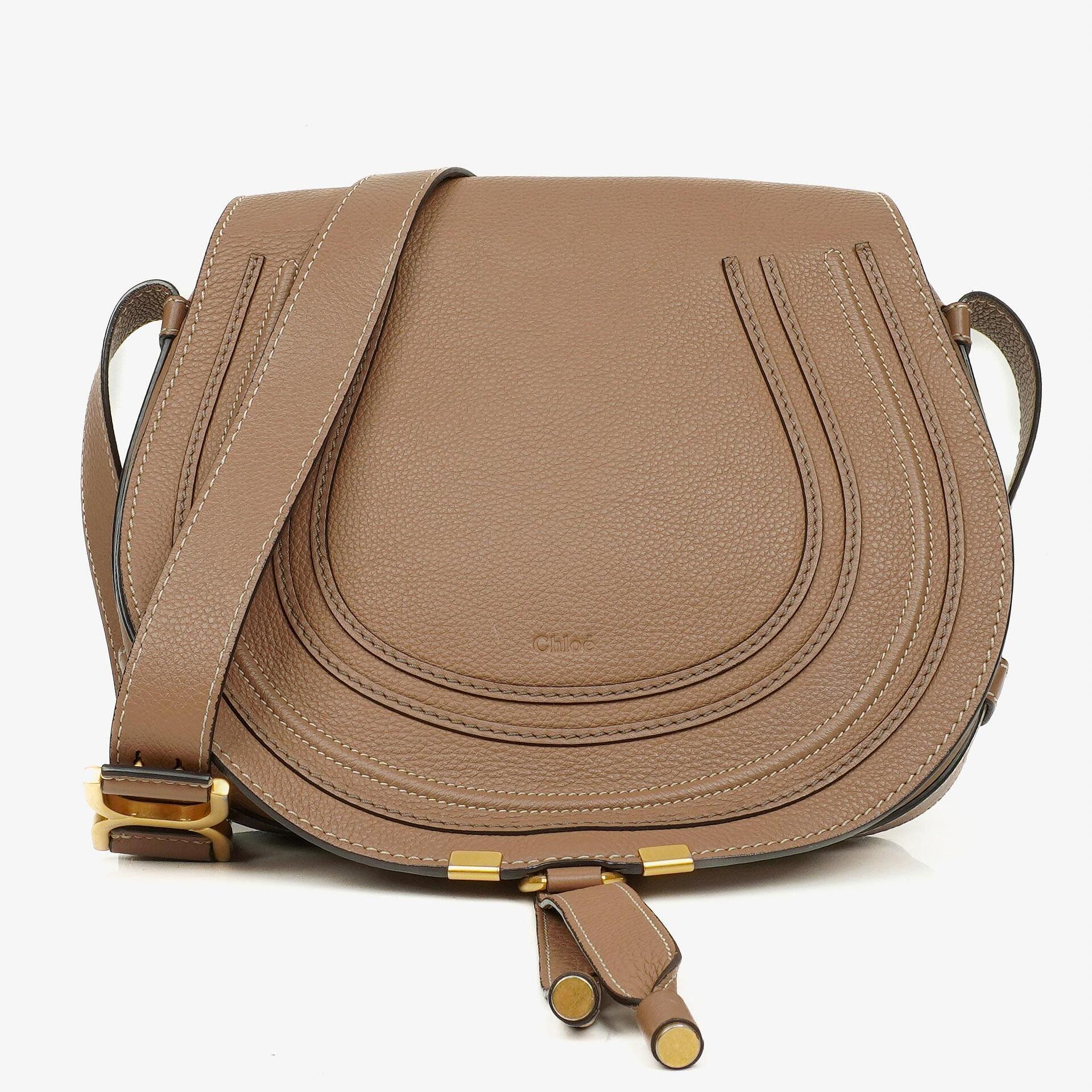 Chloe Marcie Schultertasche aus braunem Leder