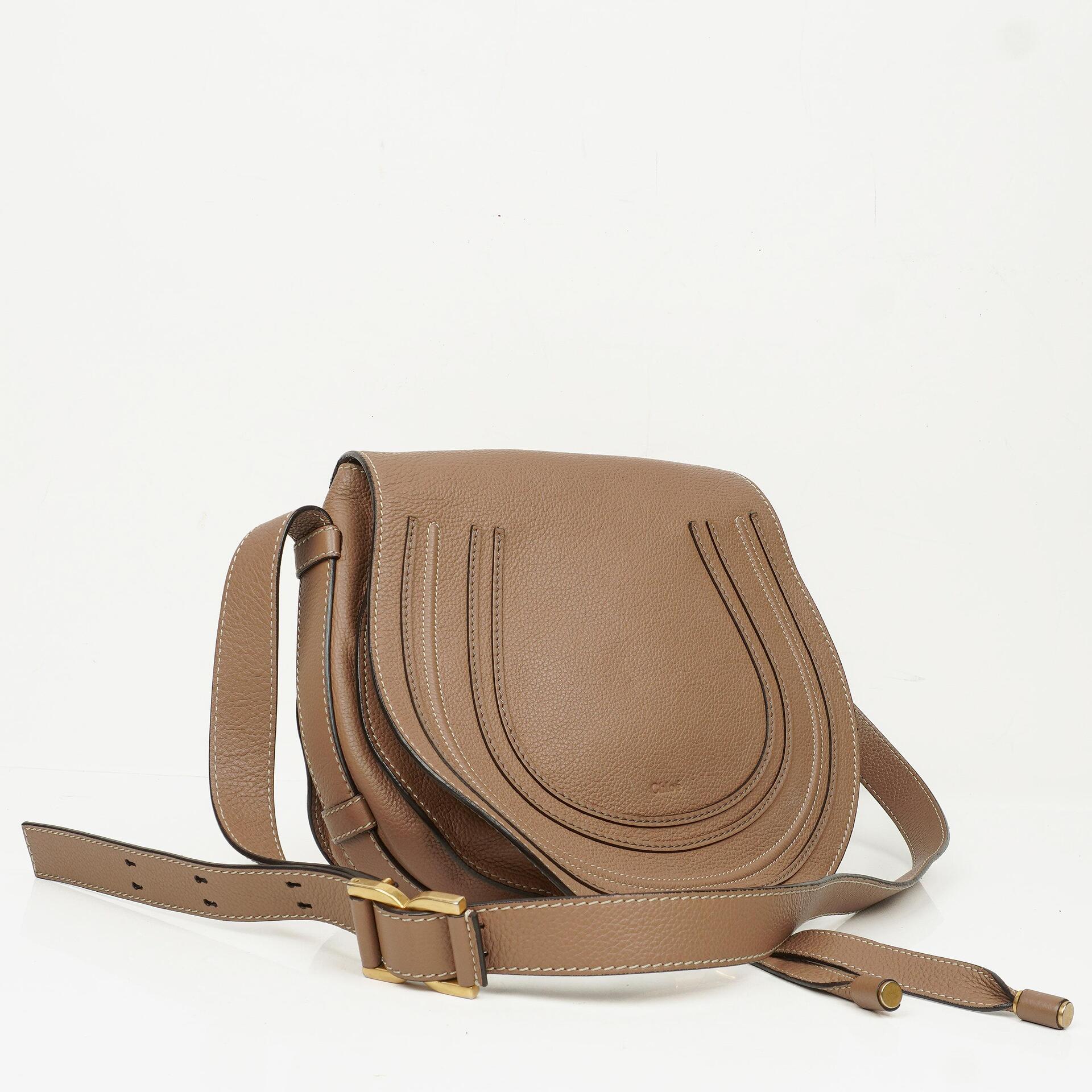 Chloe Marcie Schultertasche aus braunem Leder