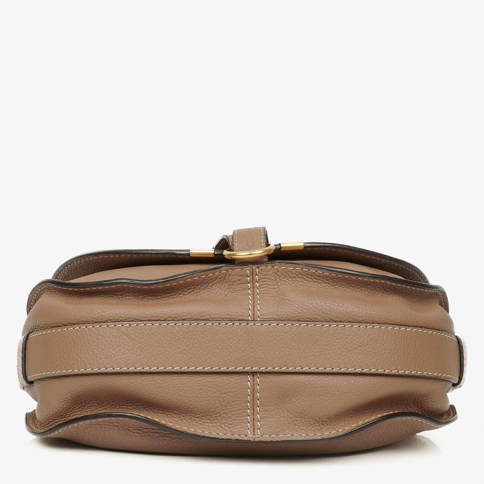 Chloe Marcie Schultertasche aus braunem Leder