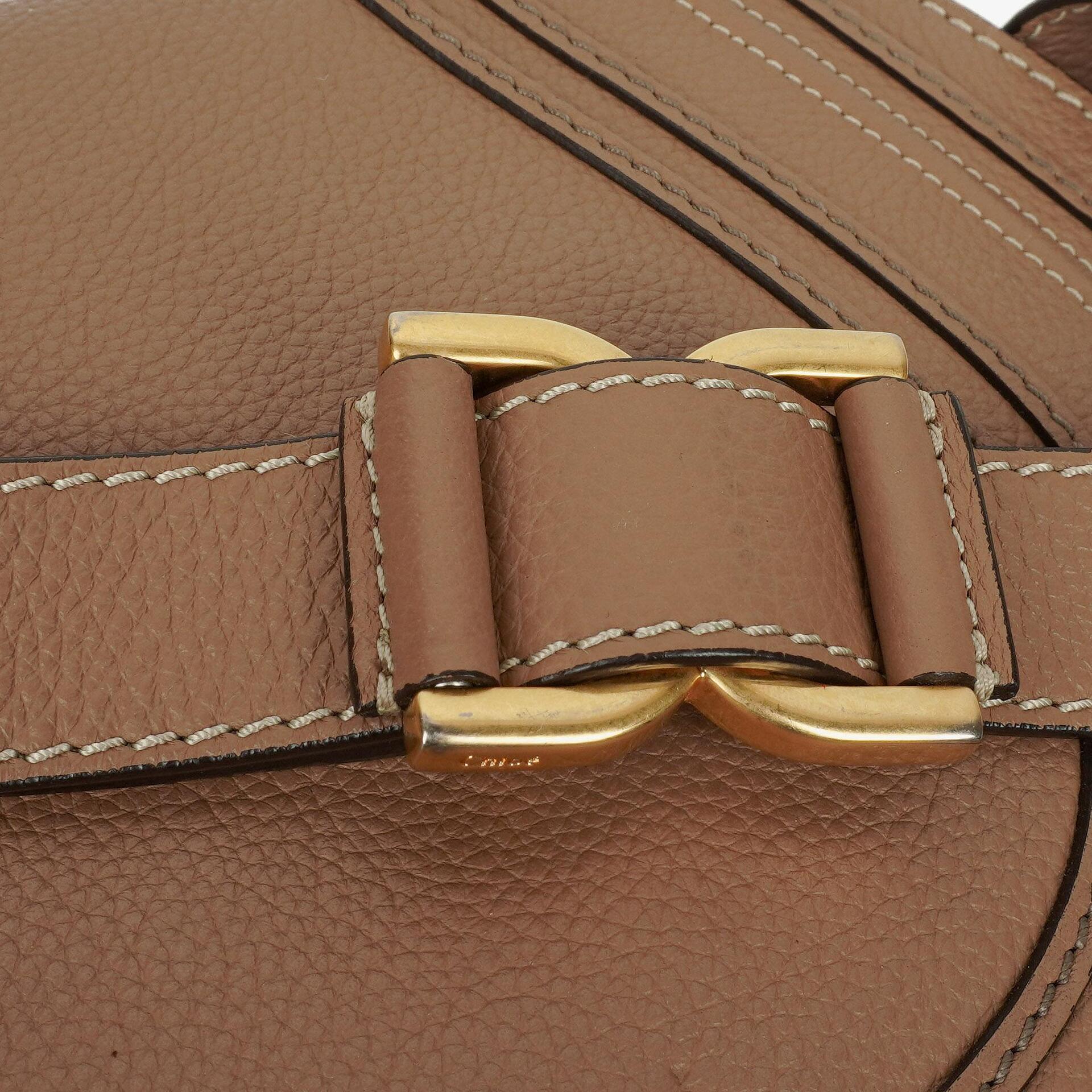 Chloe Marcie Schultertasche aus braunem Leder