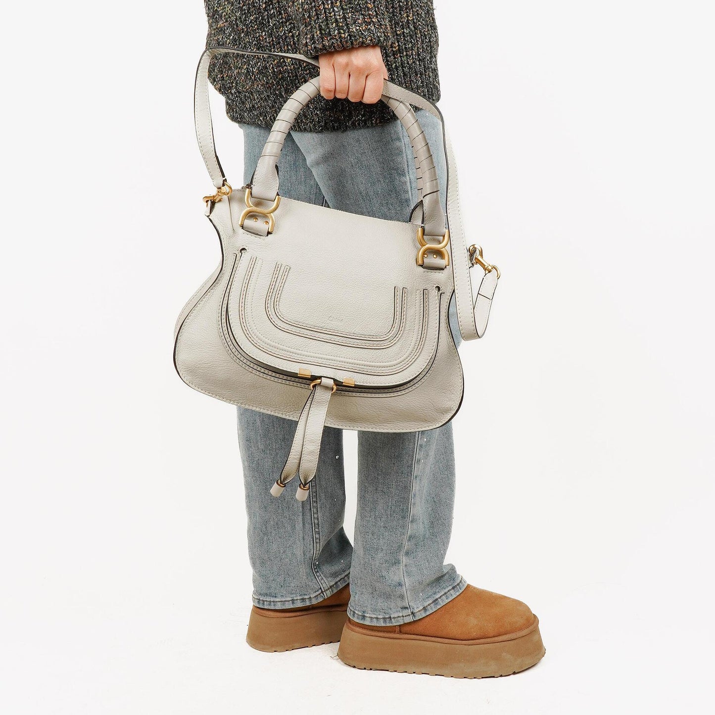 Chloe Marcie Leder Handgriff Schultertasche