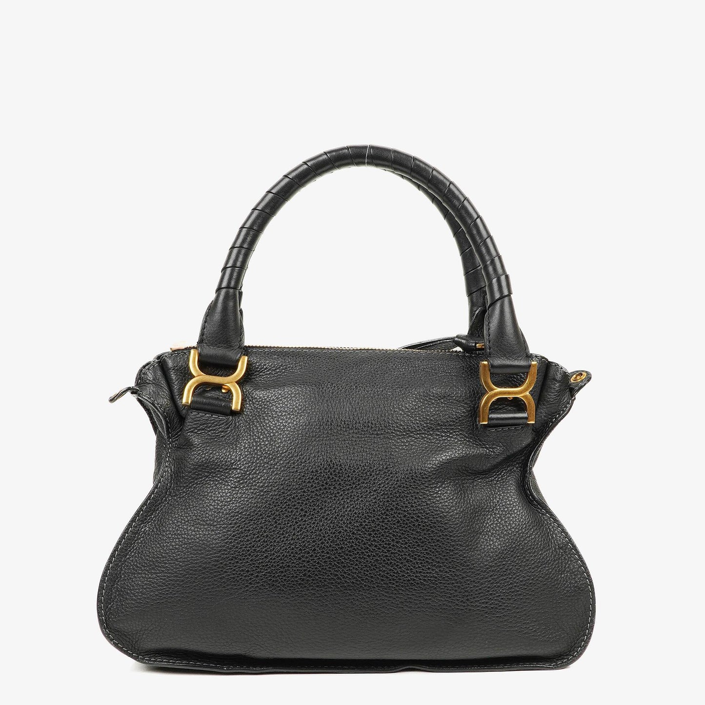 Chloé Marcie Satchel Medium aus schwarzem Leder