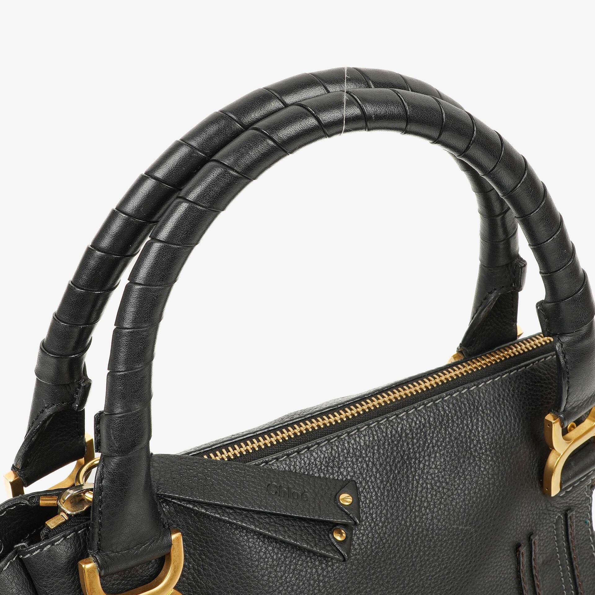 Chloé Marcie Satchel Medium aus schwarzem Leder