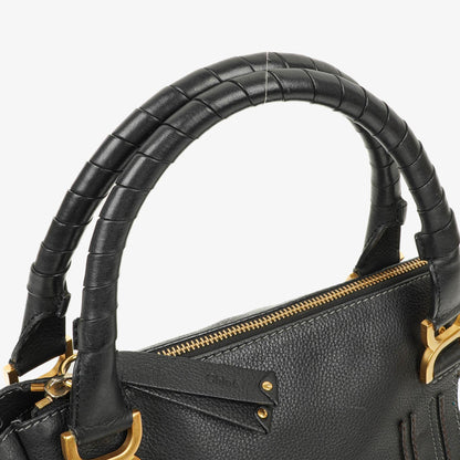 Chloé Marcie Satchel Medium aus schwarzem Leder