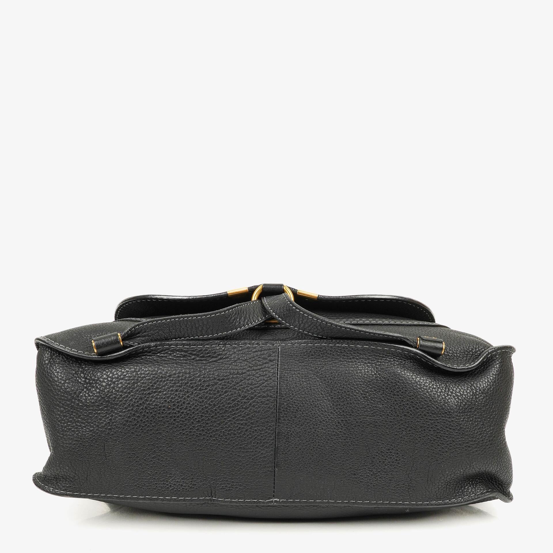Chloé Marcie Satchel Medium aus schwarzem Leder