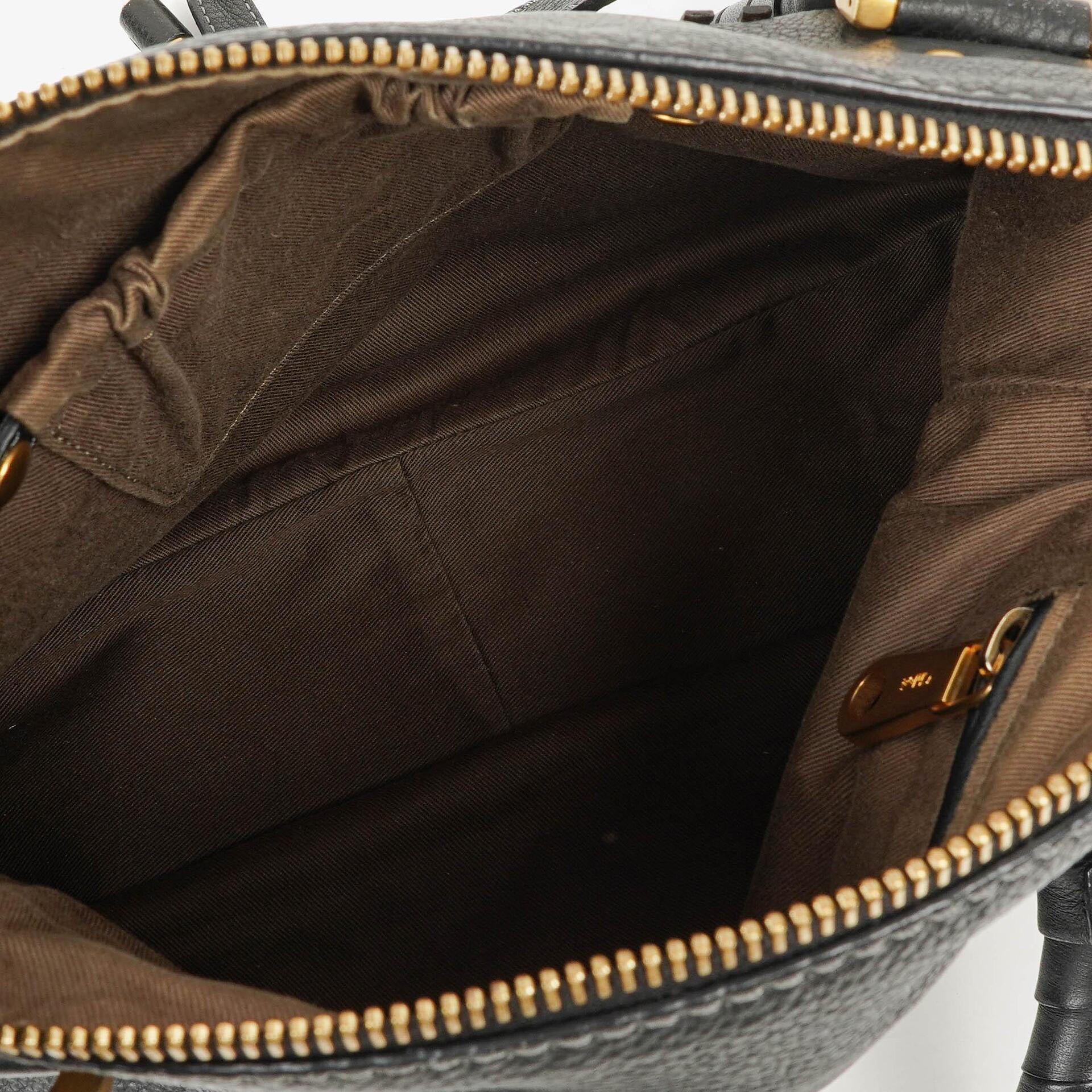 Chloé Marcie Satchel Medium aus schwarzem Leder