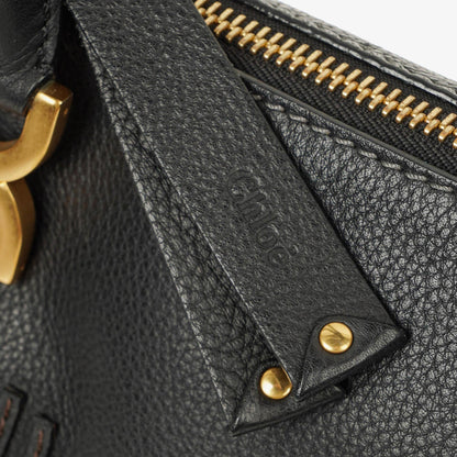 Chloé Marcie Satchel Medium aus schwarzem Leder