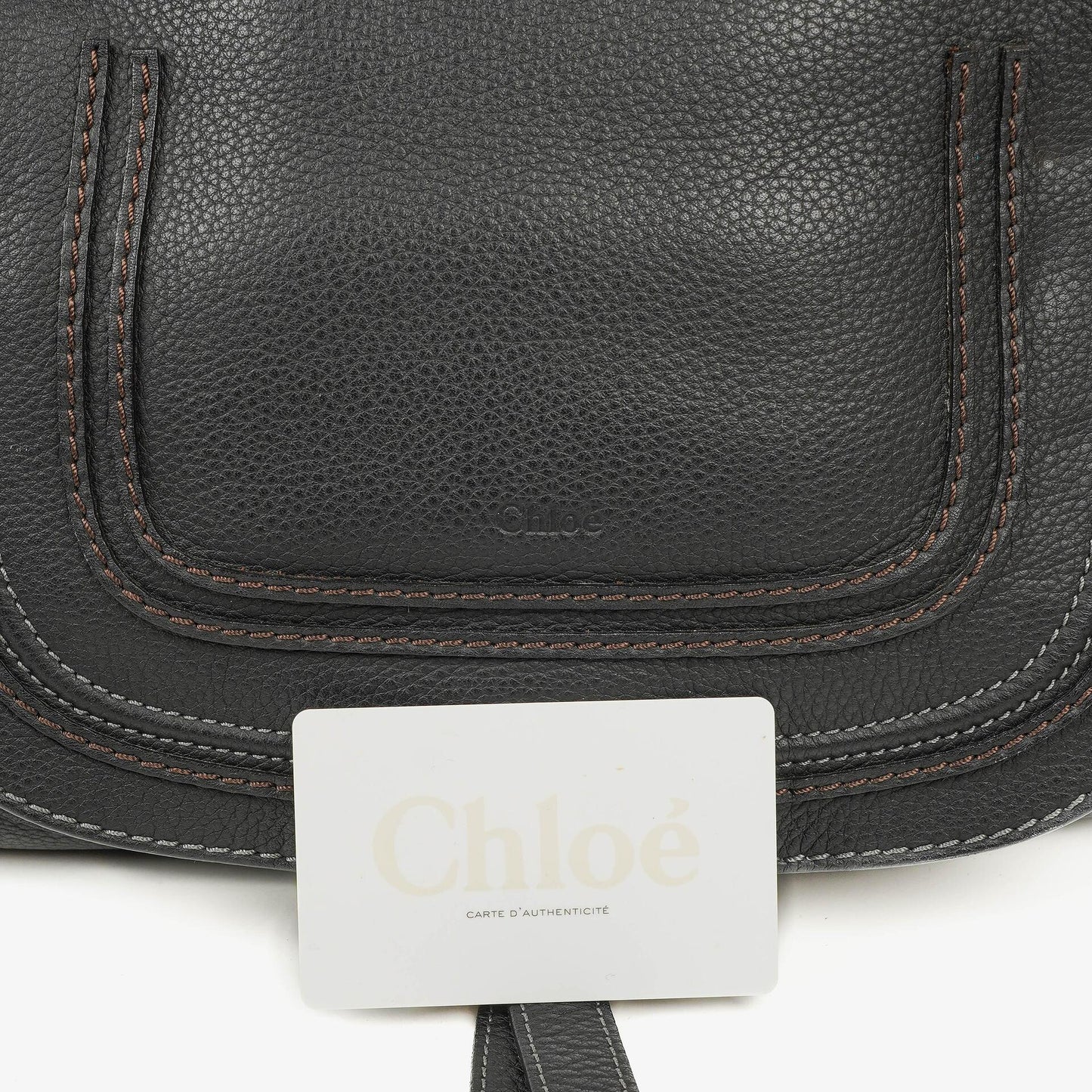 Chloé Marcie Satchel Medium aus schwarzem Leder