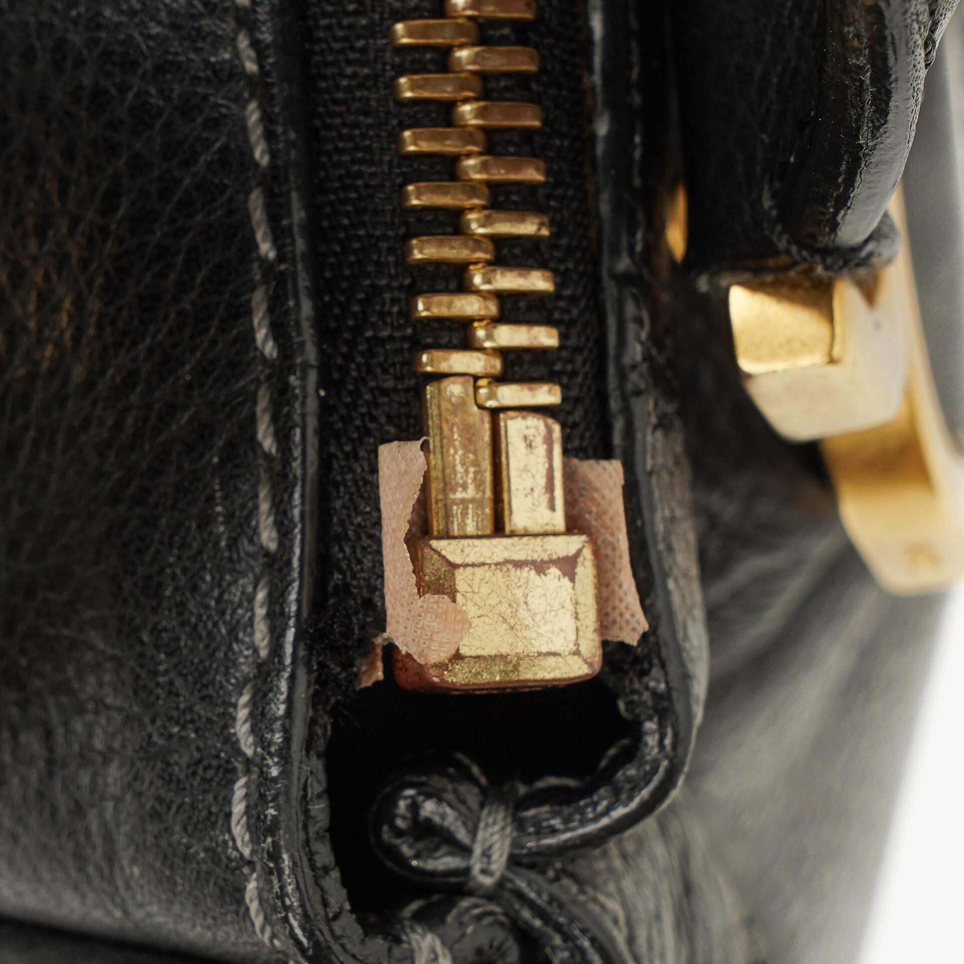 Chloé Marcie Satchel Medium aus schwarzem Leder