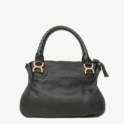 Chloe Marcie mittelgroße Satchel aus schwarzem Leder