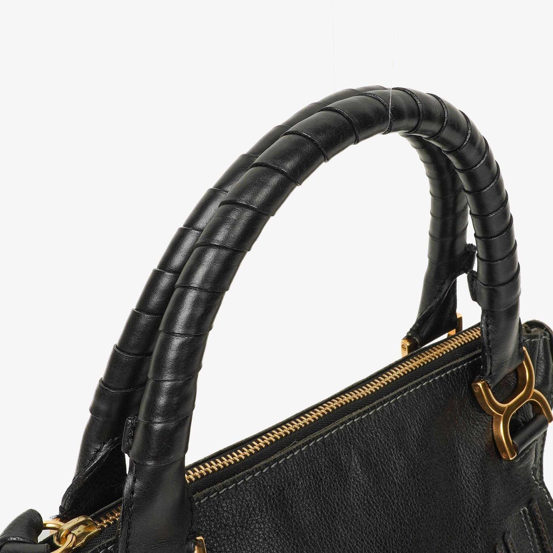 Chloe Marcie mittelgroße Satchel aus schwarzem Leder