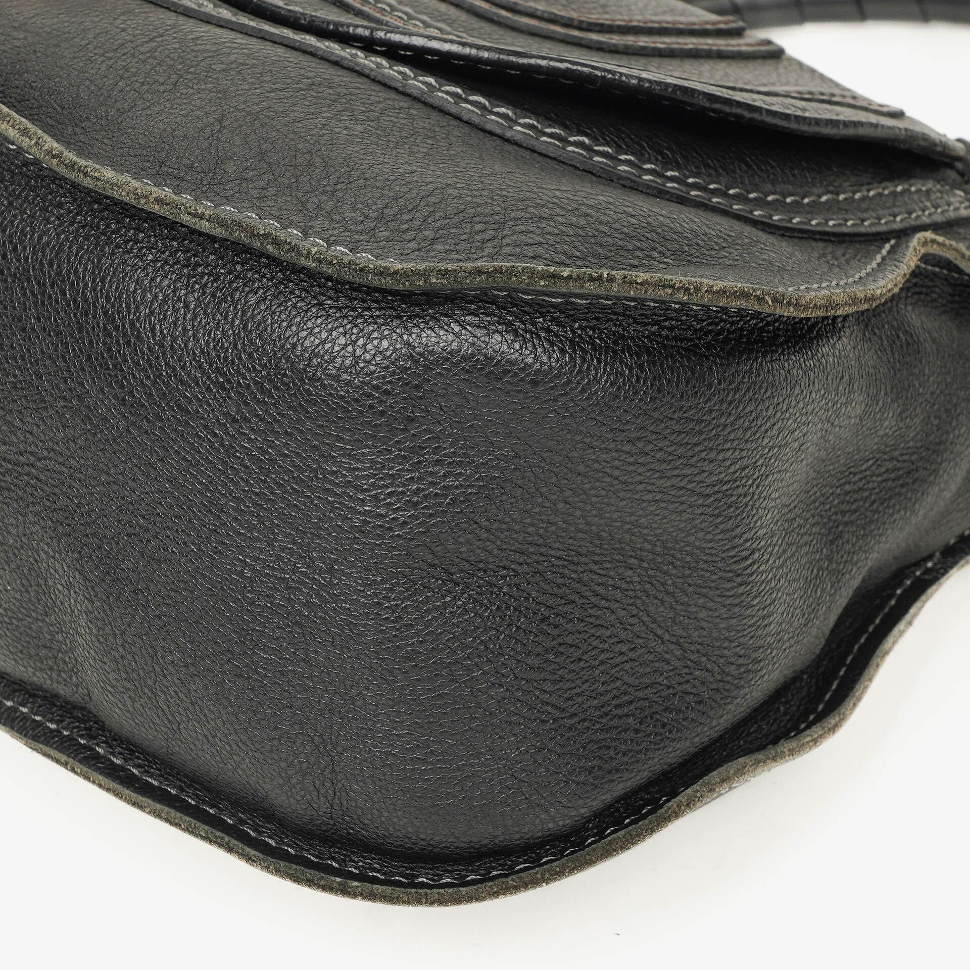 Chloe Marcie mittelgroße Satchel aus schwarzem Leder