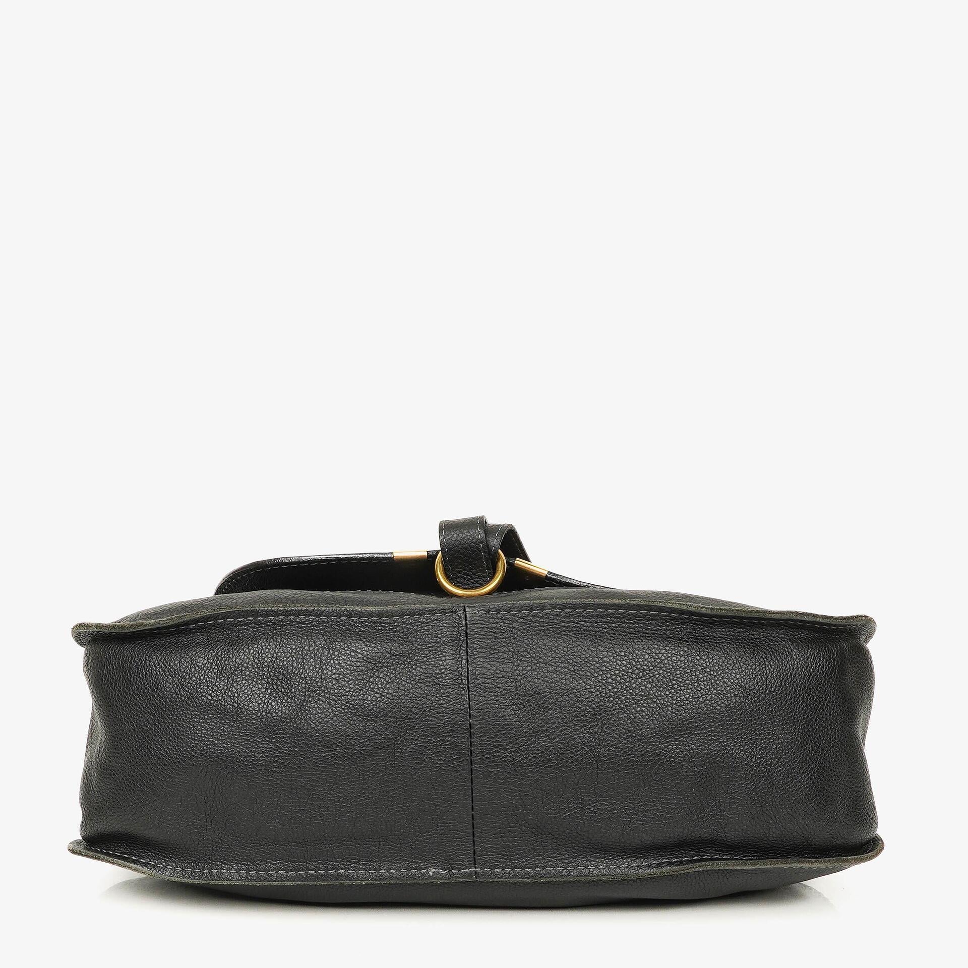 Chloe Marcie mittelgroße Satchel aus schwarzem Leder
