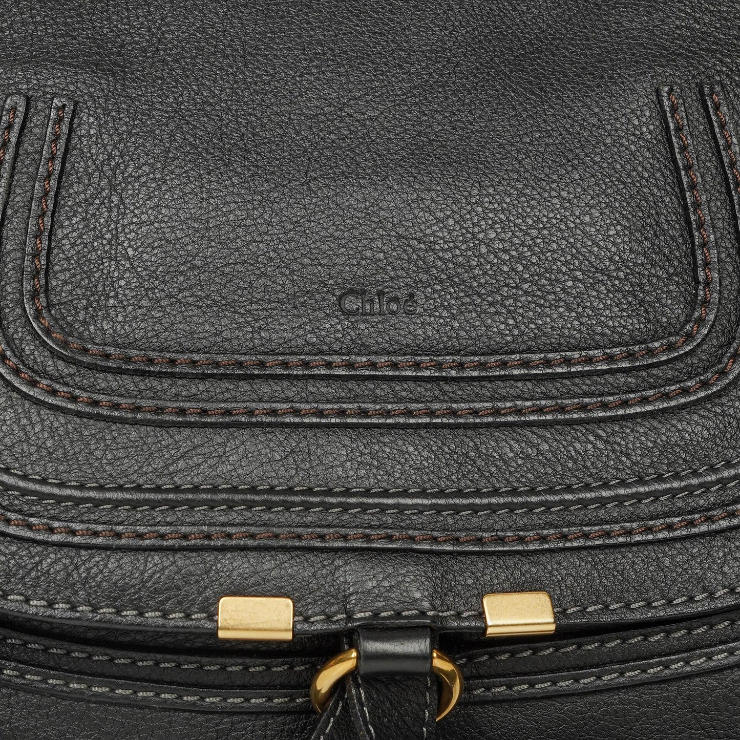 Chloe Marcie mittelgroße Satchel aus schwarzem Leder