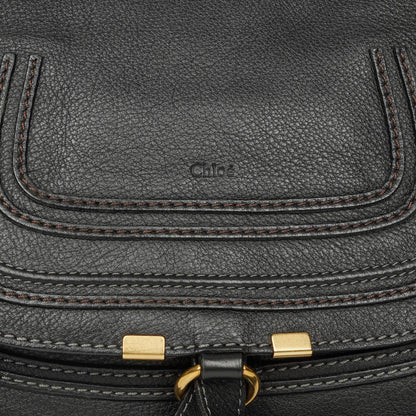 Chloe Marcie mittelgroße Satchel aus schwarzem Leder