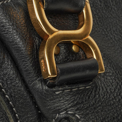 Chloe Marcie mittelgroße Satchel aus schwarzem Leder